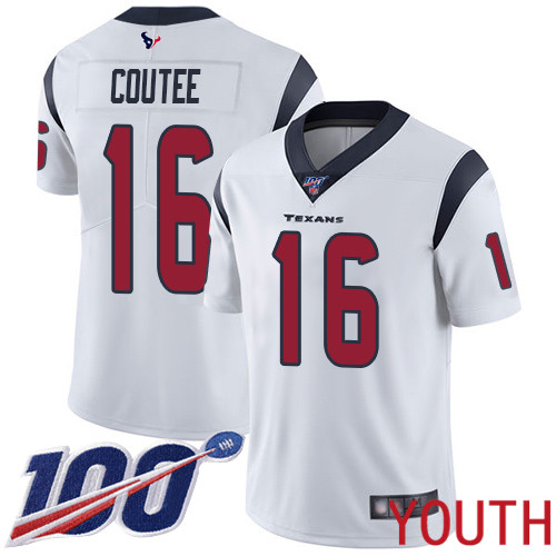 Houston Texans Limited White Youth Keke Coutee Road Jersey NFL Football 16 100th Season Vapor Untouchable